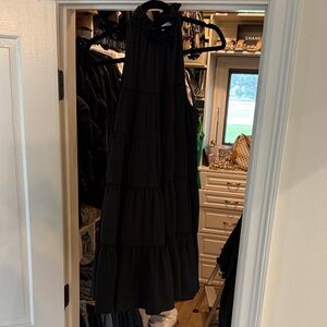 RHODE Black Ruffled Dress